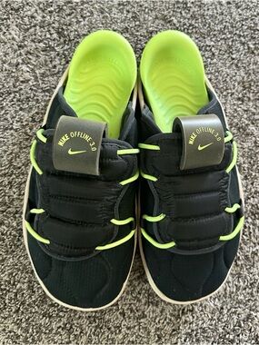 Nike Offline 3.0 Mules in the Black Ghost Green